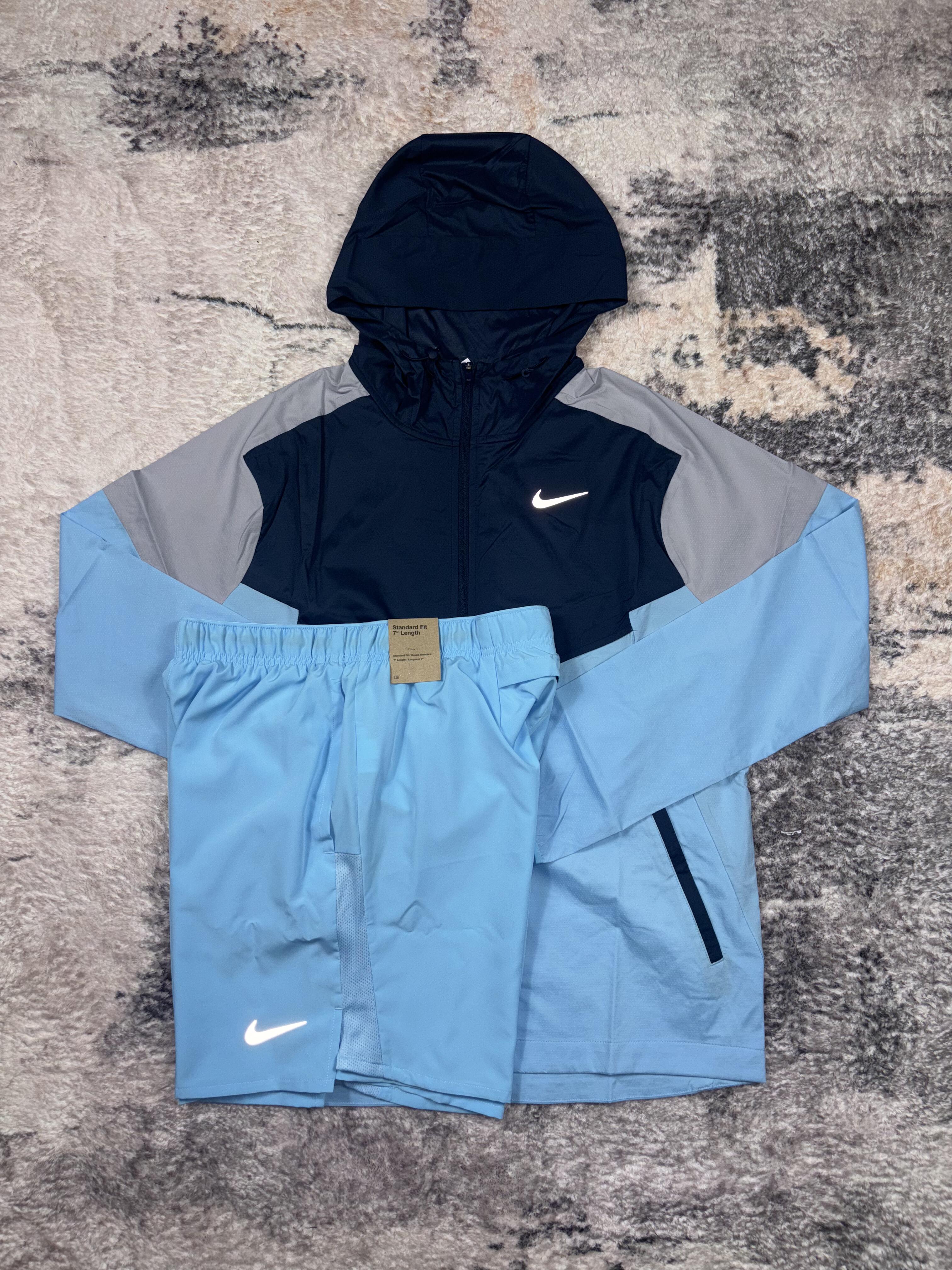 Nike windrunner & shorts set navy/blue