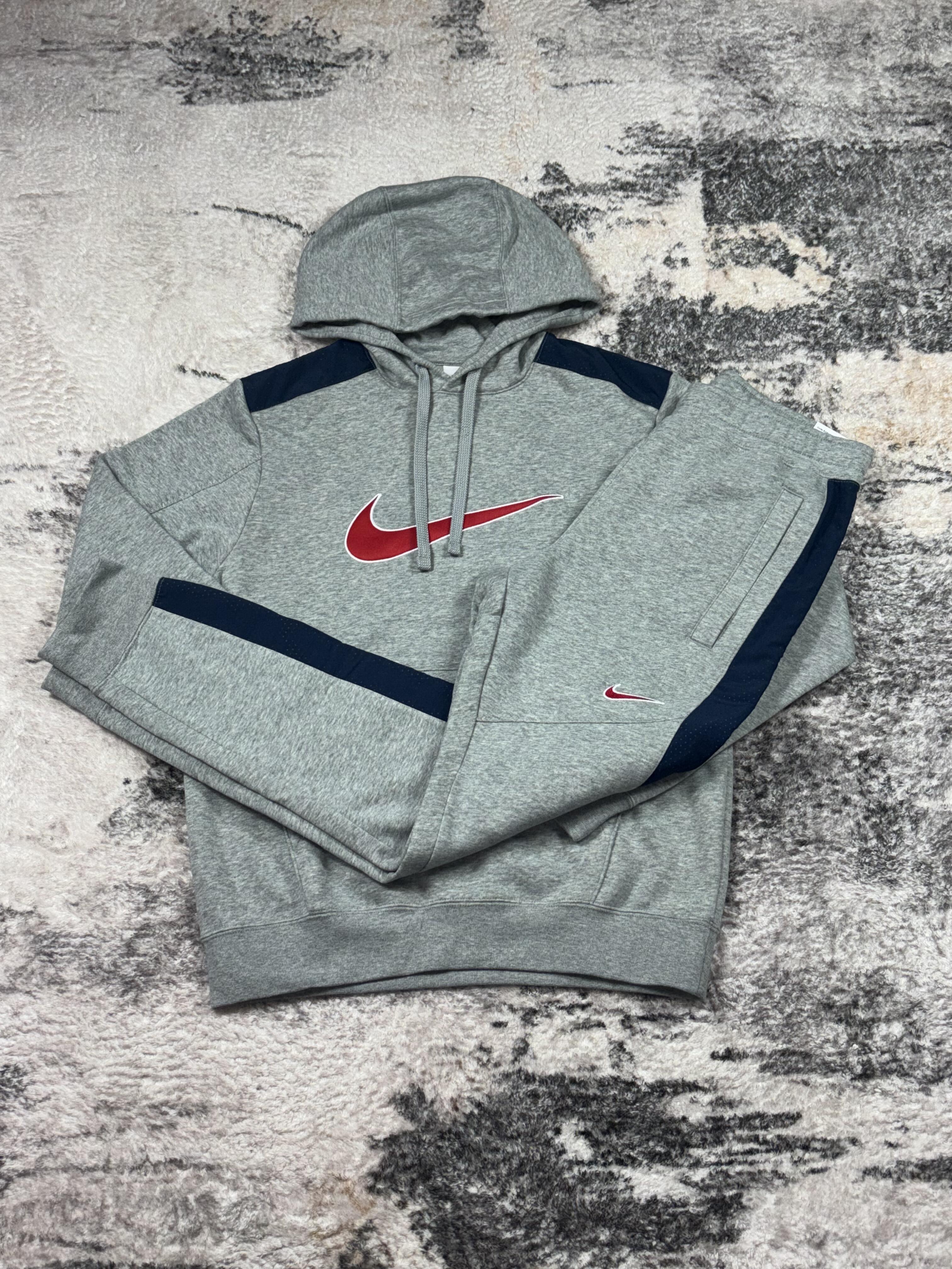 Nike swoosh tracksuit grey