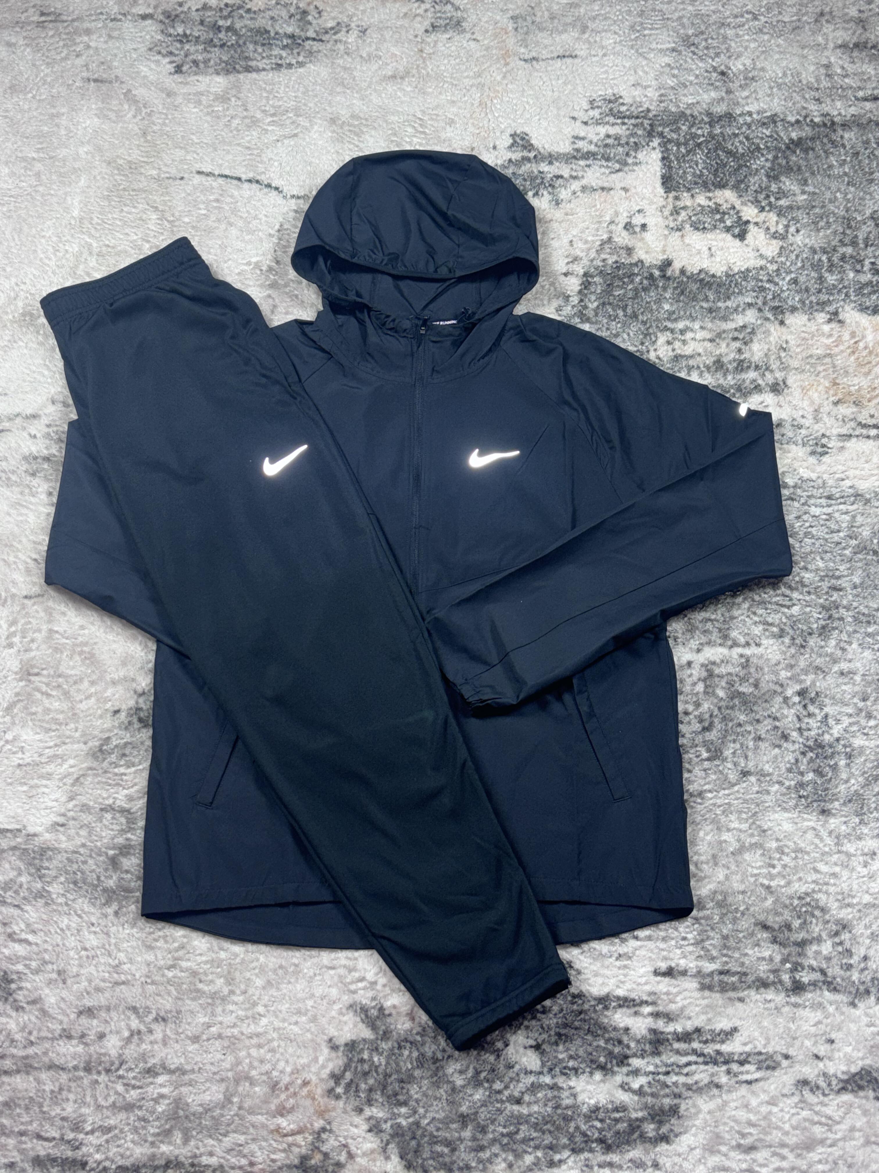Nike miler jacket & bottoms set black